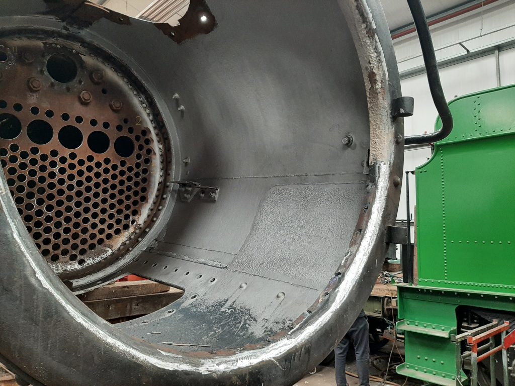 5643's inner smokebox ring looking in better health after welding