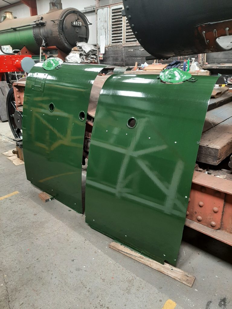5643's firebox cladding sheets have received a coat of paint
