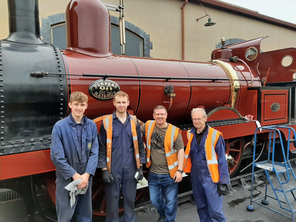 WSR fireman Liam with some of the FRT cleaners on Sunday,21st July