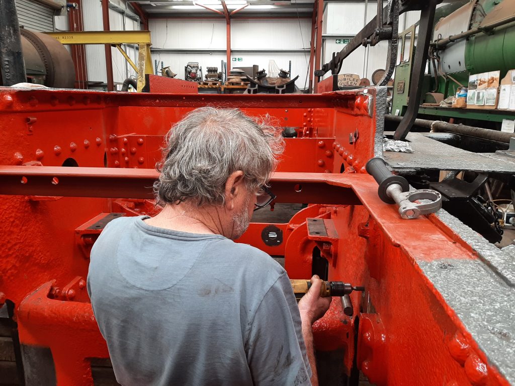 Keith preparing some more holes for riveting