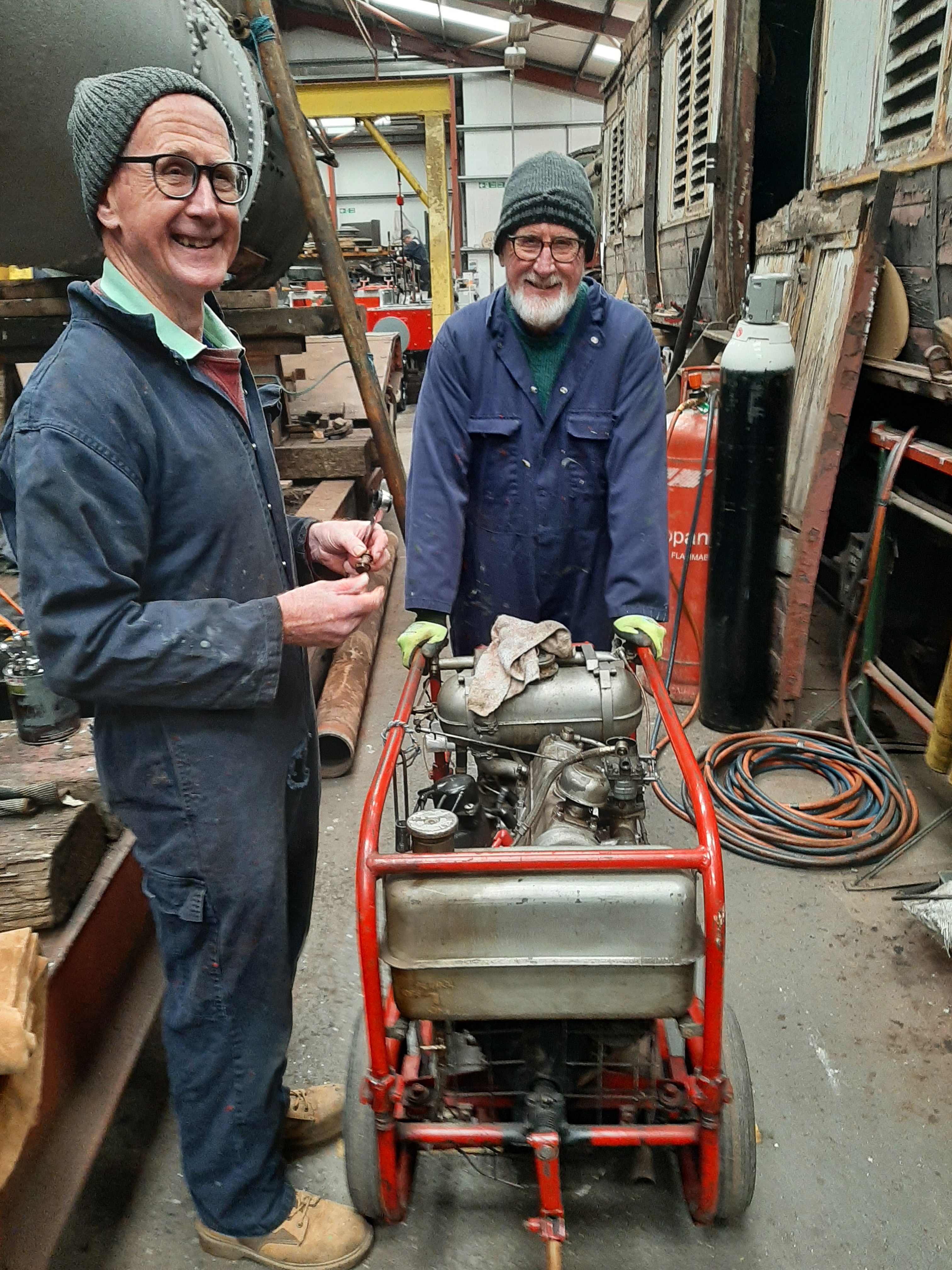 Jon and sim giving the Coventry Climax fire pump a service