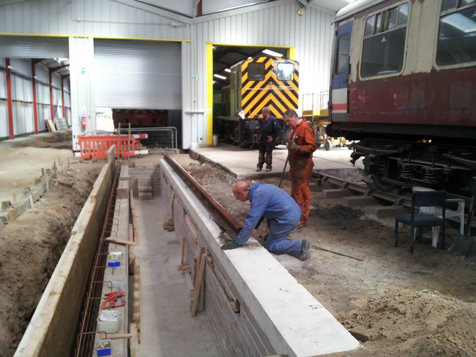 The first section of rail is in...
