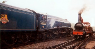 Furness Railway A5 class Number 20 alongside LNER A4 class 60007 Sir Nigel Gresley