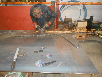 Keith cutting more steel for Wootton Hall