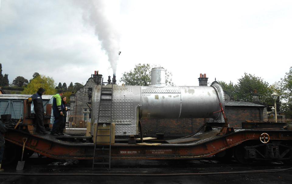Cumbria's boiler passes its out of frames test.  Complete with new brick chimney.
