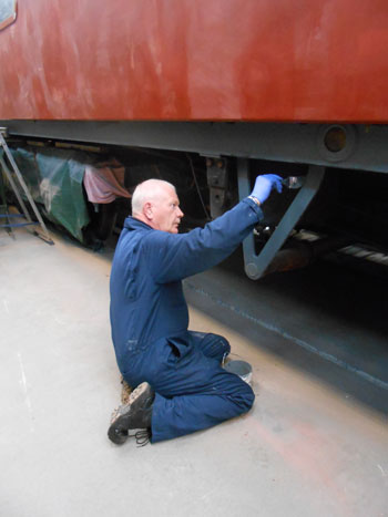 Paul at work painting the RMB underframe